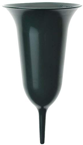 matches21 HOME & HOBBY Grabvase zum Stecken als frostsichere Grabdeko - Grüne Friedhofs-Vase in 30 cm als Grabschmuck aus wetterfestem Kunststoff - Erdspieß Blumenvase als schöne Steckvasen
