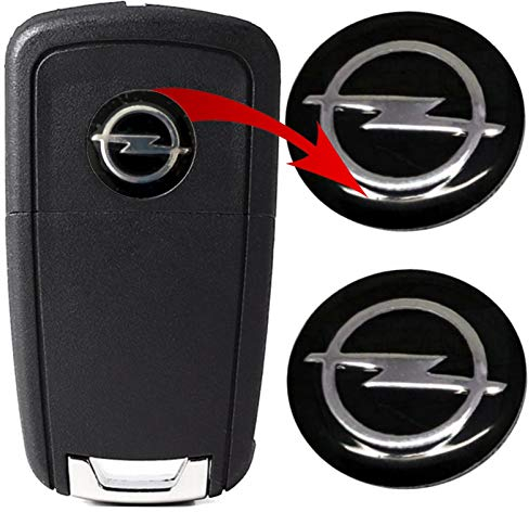 Set di 2 Logo emblemi per chiavi auto nero in metallo da 14 mm