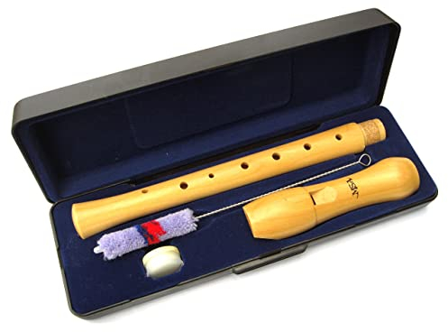 BLOCKFLÖTE - SCHULFLÖTE IN BOX - IN EINER PRAKTISCHEN SCHATULLE - C-SOPRAN FLOETE - HOLZFLÖTE - DEUTSCHE GRIFFWEISE - EINFACHLOCH - WISCHER + FETT - JFH2