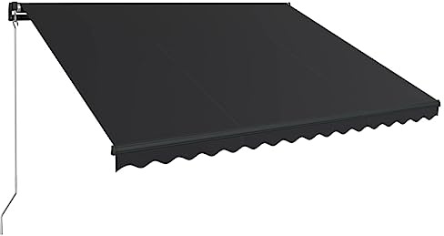 vidaXL Markise Einziehbar Handbetrieben Gelenkarmmarkise Balkonmarkise Sonnenschutz Sichtschutz Terrasse Balkon 450x300cm Anthrazit