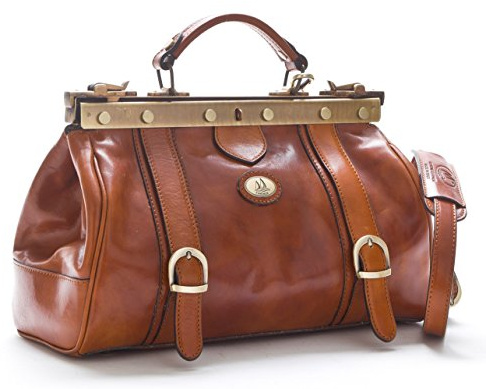 Doktortasche aus Echtem Leder - D&D1008 - Made in Italy (Honig)