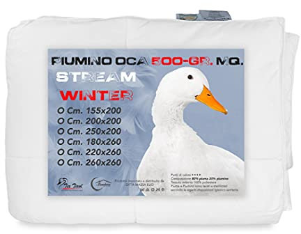 La biancheria per la casa Edredón de ganso Stream 500 g, 80% pluma de ganso 20% plumón de ganso blanco – matrimonial 2 plazas 250 x 200 cm