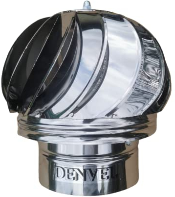 130 mm accesorio de chimenea giratorio de acero inoxidable, nuevo modelo, rodamiento intercambiable, cubierta para chimenea, accesorio de ventilación (130 mm de diámetro)