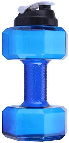 Greensen Water Bottle 75 Oz (2.2 L) Dumbbell Shaped Water Bottle Capacity BPA Free Flip Top Leak Proof lid Large Capacity Dumbbell Shaped Exercise Sports Water Bottle Fitness Gym Training Cup