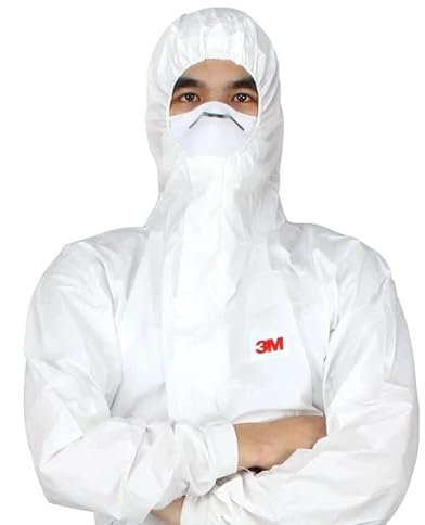 Vêtements de protection à capuche Combinaison 4545, Taille XL élastique, Protection CE 5215891, Contre particules sèches, éclaboussures chimiques, Anti-poussière, particules nocives