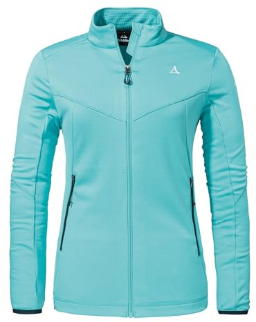 Schöffel Damen Fleece Jacket Svardalen L, schnell trocknende Fleecejacke mit Kragen, funktionales Outdoor Fleece, mit Reißverschluss-Taschen und elastischem Saum