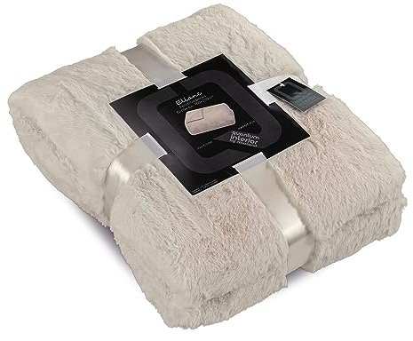 Quantum Interior Felldecke weiche Kuscheldecke Wendedecke in Felloptik Überwurf Sofa Fellimitat hochwertige Tagesdecke für Bett 150x200cm(Off White)