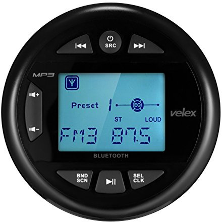 velex Étanche avec lecteur multimédia, récepteur audio, streaming, 2,4 avec écran (noir)