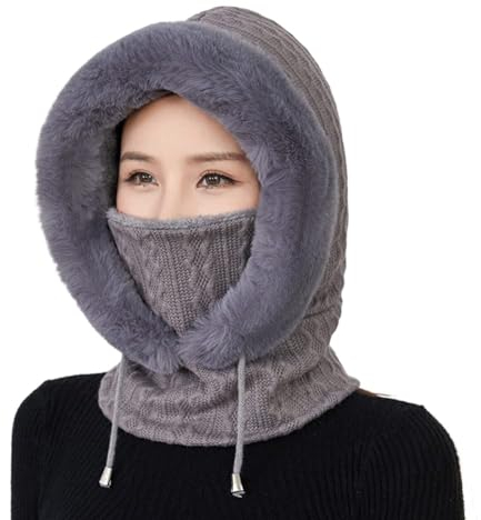Warme Plüsch-Fahrradhaube Fleece Winddichte Skimaske Zum Radfahren Motorradmaske Skimaske Halb Damen Schalmütze Damen Winter Sturmhaube Snowboard Damen