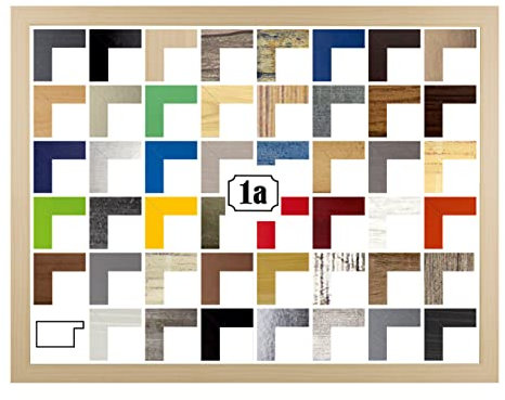 Multicolore Bilderrahmen Posterrahmen Puzzlerahmen 36x49 cm Ahorn Dekor wie Birke Dekor 49x36 cm mit weisser Rückwand und Antireflex Acrylglas