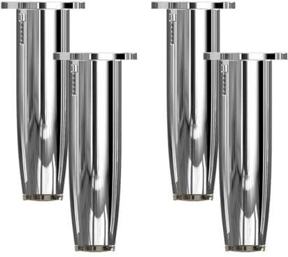 YJRZYQKXKL Furniture Legs Adjustable, 4pcs Tapered furniture feet Chrome Table Legs Height: 8-15cm Sofa Legs Aluminum Alloy | Anodized Surface | Cupboard Feet Kitchen Foot-12cm/4.7