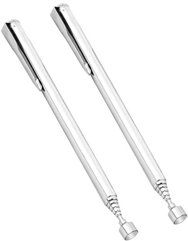 KGDUYC 2 x barre magnetiche retrattili, barre magnetiche retrattili, strumento di presa magnetica, sollevatore magnetico, acciaio inossidabile, pinza magnetica per viti, chiave per dadi
