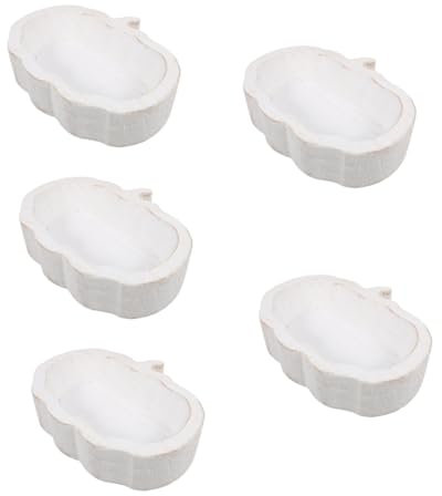 COLLBATH 5 Pezzi Di Ciotole Per Insalata Da Cucina in Legno Con Design A Zucca Versatili Per Luso Quotidiano