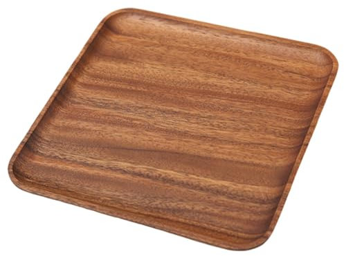 Grand Plateau En Bois – Plateau De Table Basse En Bois, Grand Plateau De Service, Couverts En Bois Fins | Plateau Rond En Bois De Couleur Naturelle, Plateau De Vanité Plat Polyvalent Et Décoratif Pour