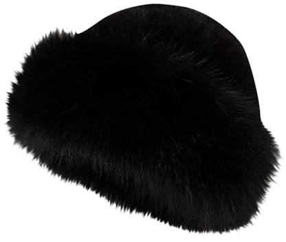 Battnot Mütze Damen Fellmütze Pelzmütze Damen Weihnachtsmütze plüschmütze Warm Weich Damenmütze Kunstfell Faux Fuchs Pelz Warm Weich Russische Kunstpelzmütze für Reisen, Skifahren, Wandern