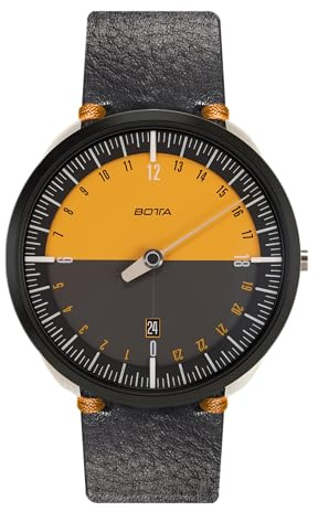 botta 24-timmars envisarklocka herr schweizisk kvartsrörelse med läderarmband UNO 24 (40 mm), Utgåva 15 orange, 40 mm