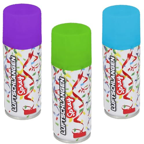3 x 100 ml spray stelle filanti coloranti, viola verde, blu, carnevale, decorazione per feste e feste