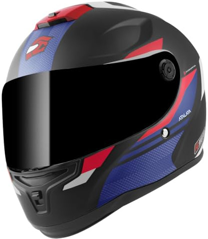 FC-Moto FF114B Zeron Helm, schwarz matt/rot/blau/weiß, L