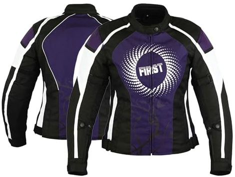 Hive Moto Womens Motorcycle Biker Jacket Ladies Waterproof Cordura Coat Motorbike CE Armour Girls Motocross Vest (US, Alpha, X-Large, Regular, Regular, Purple)
