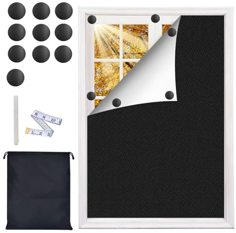 Magnetisch Verdunklungsrollo Ohne Bohren, 100 x 145 cm Dachfenster Sonnenschutz Verdunkelung, DIY-Schneidbare Fenster Verdunkelung für Dachschräge Fenster, Kinderzimmer, Schlafzimmer, Medienraum