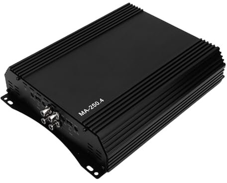Amplificador de coche de 4 canales 12 V, 4 x 250 W, salida de alta potencia, aleación de aluminio, clase D, amplificador estéreo para coche