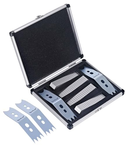 SpeTool Plattenklemmhunde-Set mit Aluminiumkoffer – Wiederverwendbare Stahlplattenflachhunde, Plattenklemmwerkzeug-Abflachungshaken für Planfräsvorrichtung, CNC, Holzbearbeitung
