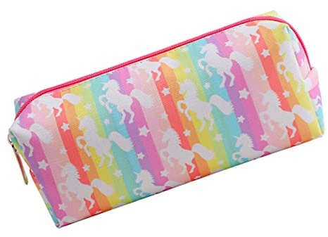 Tofficu Federmäppchen mit Einhorn Print Großem Fassungsvermögen Reißfestes Cartoon Stiftemäppchen mit Reißverschluss Leichtes Schreibwarenetui für Schüler Künstler Malen Unterwegs
