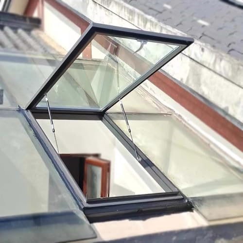 Puits De Lumière, Fenêtre de Toit Visualisation, Fenêtre Aluminium Solutions D'éclairage Avec Verre Trempé Trappe D'accès Au Toit Grenier/Véranda/camping-car(98 * 118cm/38.6 * 46.5in)