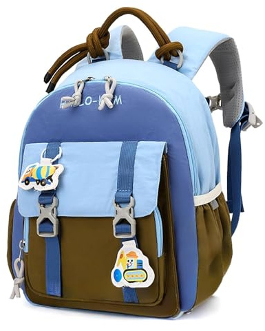 PROTAURI Kinder Rucksack für Junge 2-5 Jahre, 9.6L, Kindergartenrucksack Reflektierend mit Brustgurt, Kita Rucksack Wasserabweisend und Leicht, Blau