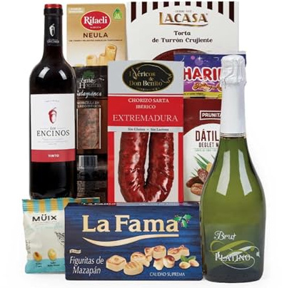 Lote 2: Cesta de Navidad Tradicional con Embutidos Ibéricos y Vinos Seleccionados - Ibéricos a domicilio gourmet