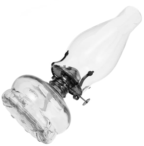 CVUTOVO Lámpara de Queroseno Retro de Vidrio y Metal para Uso Interior Decorativa para Escritorio y Hogar Diseño Clásico y Funcional para Balcón y Sala