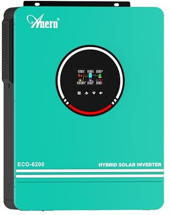 Anern Hybrid Wechselrichter Solar 6200W 48Vdc zu AC 230V PV 60-500VDC Off Grid Reine Sinus Welle Solar Wechselrichte 120A MPPT Für Bleisäure- und Lithium-Batterien mit WiFi-Modul