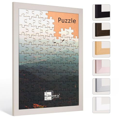Bildershop-24 Puzzlerahmen Monza Sandbeige (matt) 60x80cm (ca. 1500 Teile)
