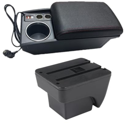 Apoyabrazos Coche Para Seat Ibiza 6j 6L 2018-2025 Caja Reposabrazos Coche Portavasos Almacenamiento Automático Centro Consola(W2 Fast charging)