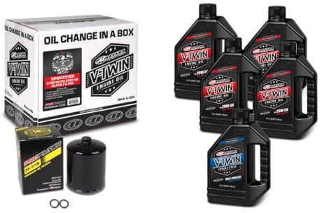 V-Twin Oil Change Kit Synthetic w/Black Filter, Sportster