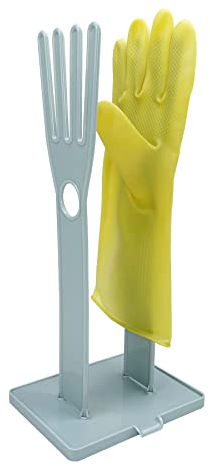 E-Meoly Kitchen Glove Holder Mitten Dryer Reusable Bag Dish Towel Drying Organizer Plastic Washing Rack Sink Hanger Stand(Blue)