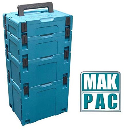 Makita MAKPAC Stack 4 Piece Connector Stackable Tool Case Type 1 2 3 and 4