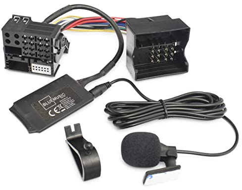 BlueMusic Bluetooth Freisprecheinrichtung Musik Adapter kompatibel mit BMW E39 E46 E53 X5 Z4 E83 X3 - MINI R50 R52 R53 mit Boost CD/Navigation Radio Flachpin 40pin Quadlock New Generation Radio
