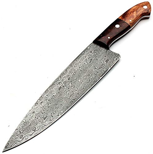 PAL 2000 KNIVES MNSA-8791 Couteau de cuisine de chef en acier de Damas fabriqué à la main sur mesure. Couteaux de camping pour intérieur et extérieur, pliable, pêche