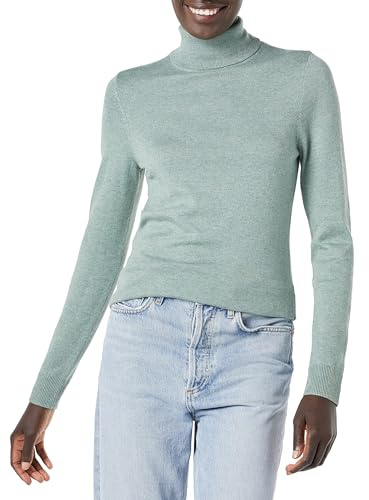 Amazon Essentials Dolcevita Leggero a Maniche Lunghe, Vestibilità Aderente Donna