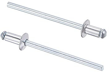 sourcing map Blind Rivets, Aluminum Pull Rivets Core Decoration Rivets 3.2mm Diameter 5mm Grip Length Silver Tone, 120pcs