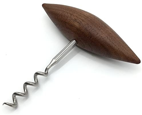 KokosnussEisen® - Tire-bouchon de qualité supérieure - Acier inoxydable poli - Manche en bois de noyer - Fabriqué en Allemagne