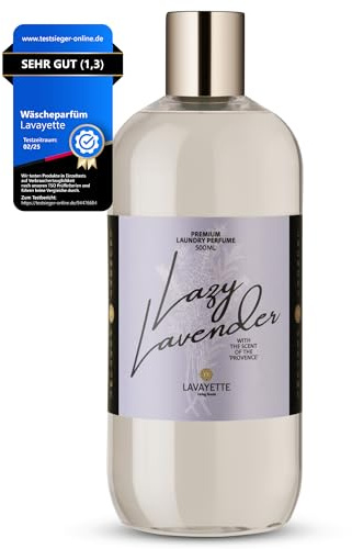 Lavayette Profumo Premium per Lavanderia - Lazy Lavender, Profuma Bucato al Lavanda - Ideale per Tessuti, Biancheria da Letto, Lenzuola Vestiti Lavati a Mano o in Lavatrice- Odore Fresco - 500ml