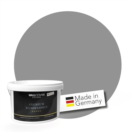 WALLCOVER PREMIUM Wandfarbe Grau 1L für 8m² | Mystisches Bleigrau | Innenfarbe Edelmatt | Höchste Deckkraft Klasse 1 | Qualität aus Deutschland