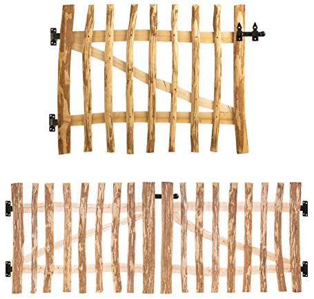 BOOGARDI Gartentor Holz · DIY Staketenzaun Tor in 168 Größen · Einflügel- & Doppelflügel-Tor · 100 cm breit x 30 cm hoch (Lattenabstand 7-9 cm) · Gartentür Staketentor Flügeltore