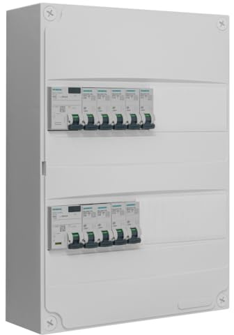 SIEMENS - Tableau 2 rangées pré-équipé 1 inter. diff. 63A + 1 inter. diff. 40A + 9 disjoncteurs