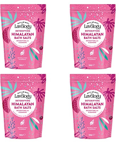 Lavology Himalaya Bade salz – alle natürlichen Inhaltsstoffe – entgiften, reinigen, entschlacken, 1 kg x4