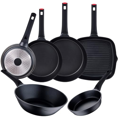 San Ignacio sartenes, 20/24 / 28/30 cm, Wok, Asador, Juego de 4