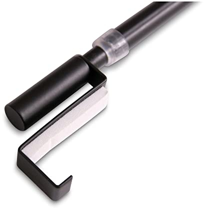 Deco-Raum Gardinenstange ausziehbar Schwarz Länge 40-60 cm Spannvitrage für Fenster Spannstange auf den Fensterflügel Durchmesser 9mm Metall