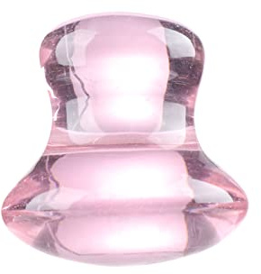 Natürlicher Rosenquarz-Stein-Gesichtsmassagegerät Pilz-Jade-Stein-Gesichtsroller,Hell-Pink